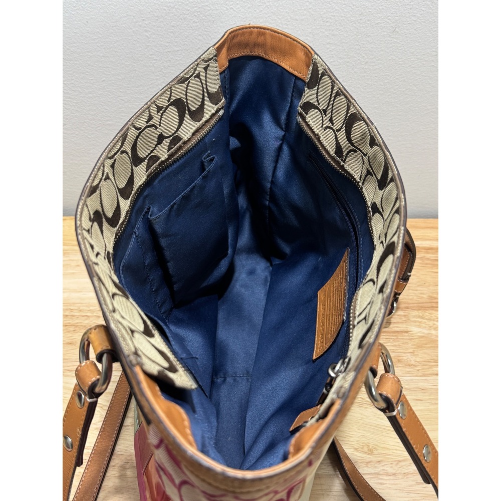 COACH Multicolor Patchwork Tote Bag Two Handles Z… - image 14